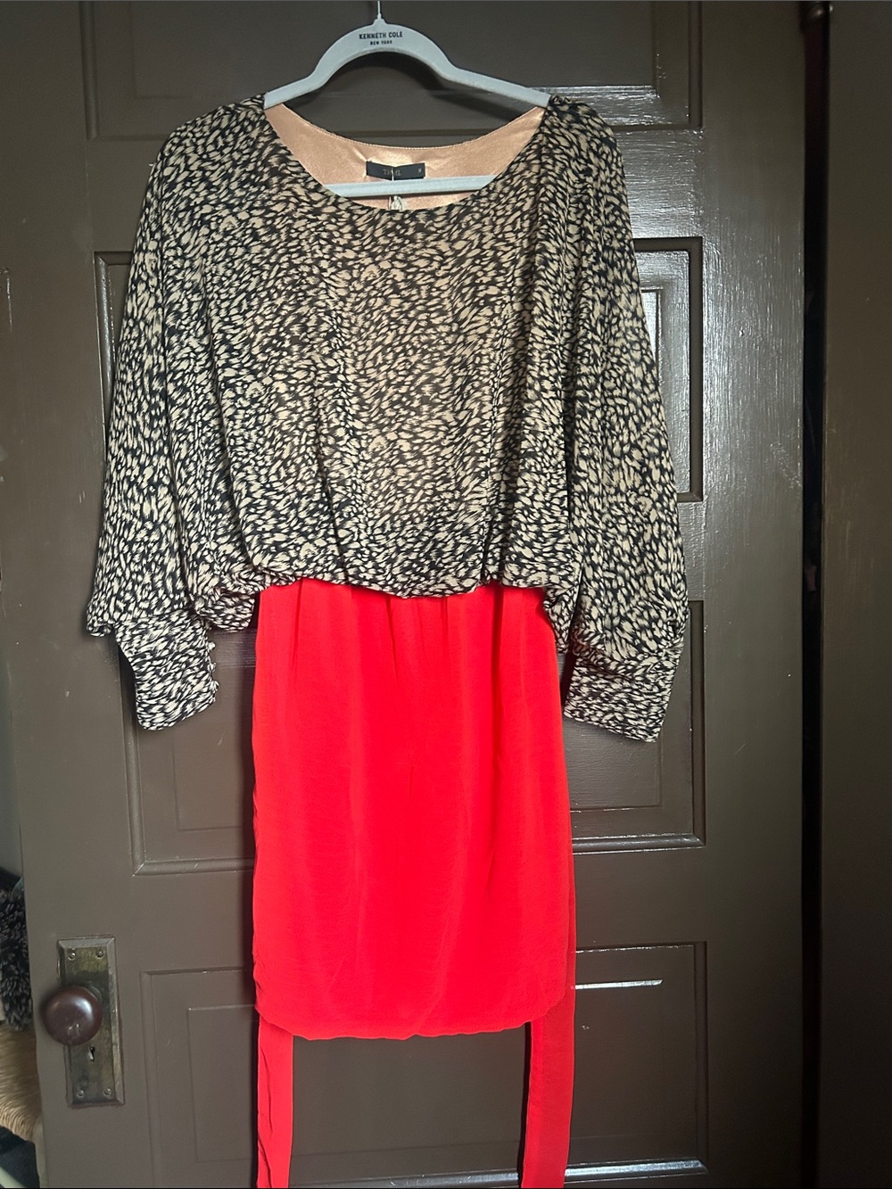 THML Two-Tone Printed Blouson Mini Dress; medium NWT